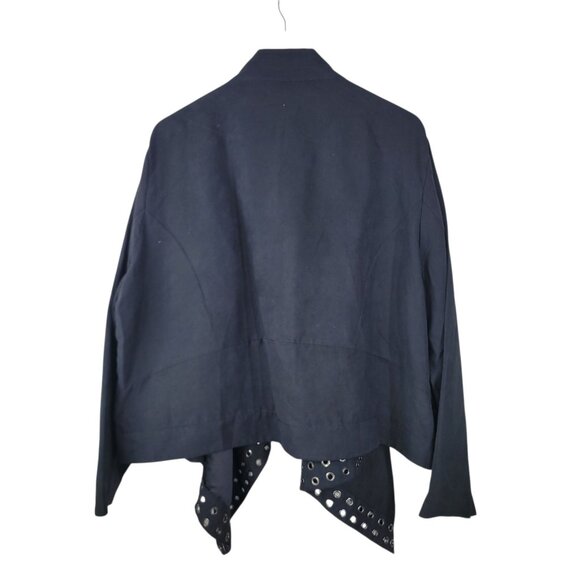 Cato Blazer Jacket Plus 26 28 black Open Front Moto 26W 28W Rivets Alt Corporate - Picture 4 of 6